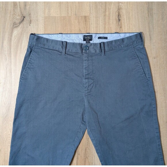 J Crew Size 34X33 Flex Chino Pants Driggs Blue Slim Fit Stretch Preppy - Picture 4 of 10